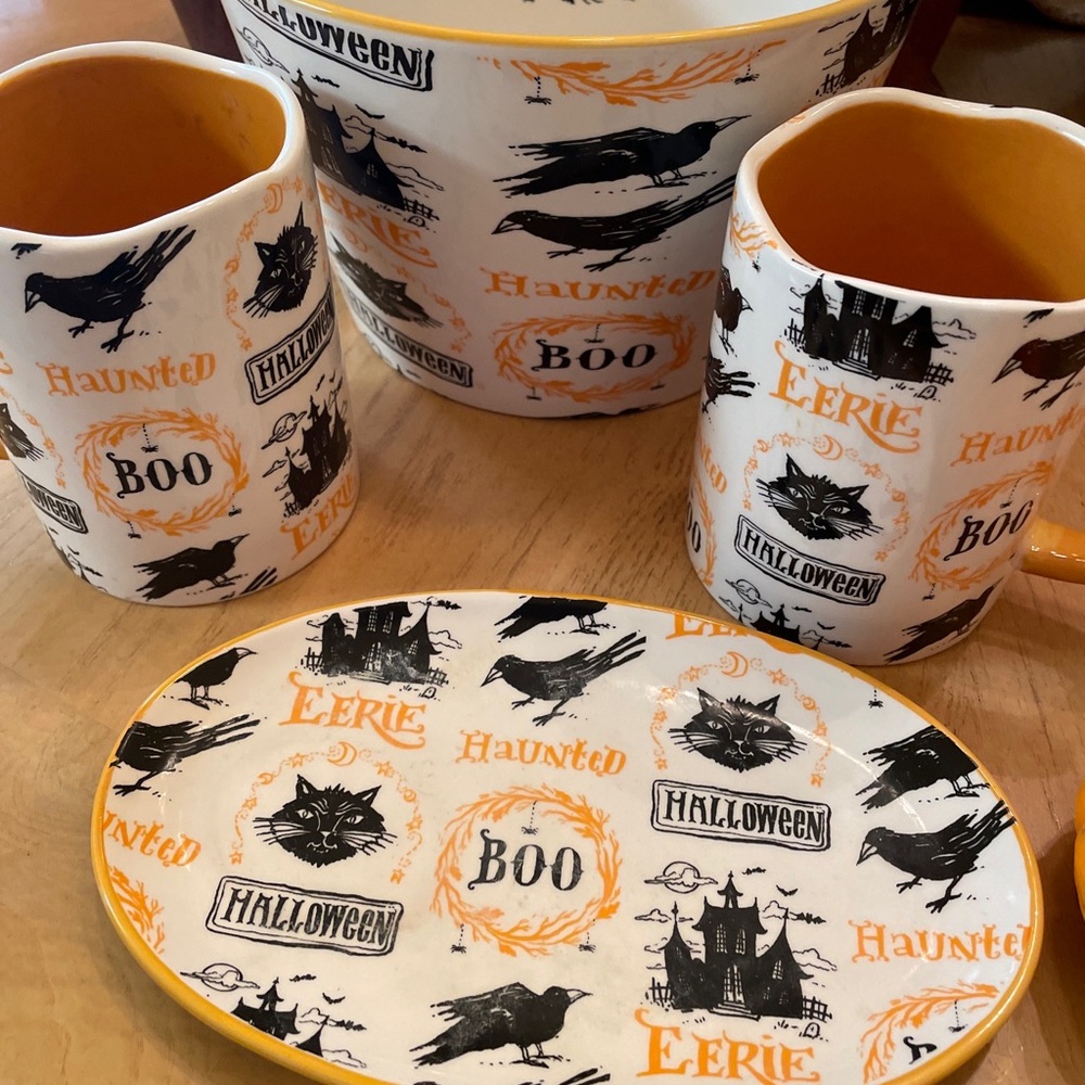 Angela Staehling Booville  Candy Bowl, 2 Mugs and 1 small side dish.